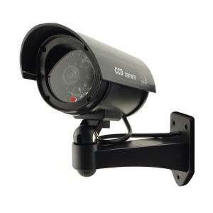 Outdoor Fake / Dummy Security Camera w/ Blinking Light (Black): Home 
