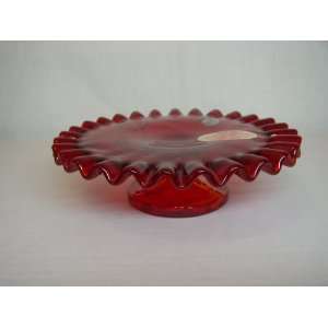 Fenton Art Glass Red Candleplate:  Home & Kitchen