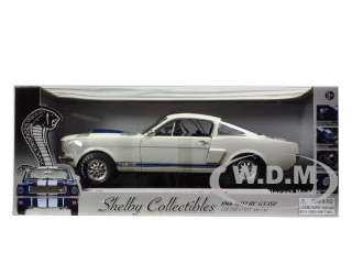1966 SHELBY MUSTANG GT 350 WHITE W/BLUE STRIPE 1/18 BY SHELBY 