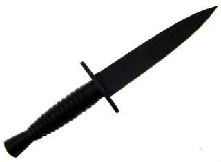   Style Black Handle Dagger Double Edge Boot Fixed Blade Knife  