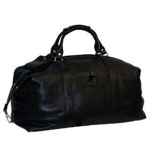  Dallas Cowboys Black Leather Carry On Duffle Bag Sports 