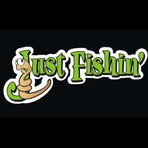  Fishing   Green Just Fishin Decal for Cars Trucks Home 