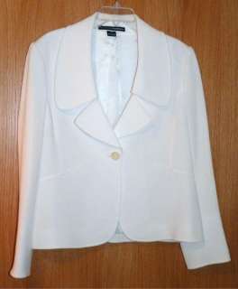 LINDA ALLARD ELLEN TRACY White Textured Jacket 14  