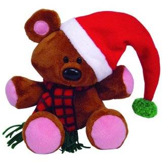 TY Beanie Buddy   POOKY the Stuffed Animal Bear ( Christmas Hat 