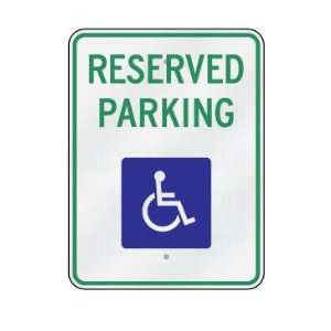   Handicapped Parking Sign, Sign Material=E.G. Reflective on Aluminum