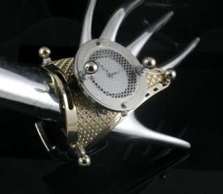   jewelry stunning handmade chunky rock Goth cuff wrist watch Hi Tek