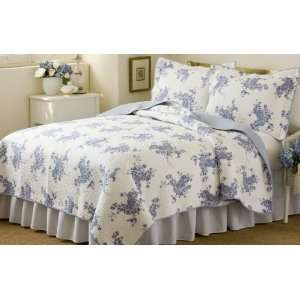  Melissa Blue Full / Queen Quilt with 2 Shams: Home 