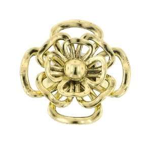  Gold Tone Triple Flower Ring Jewelry