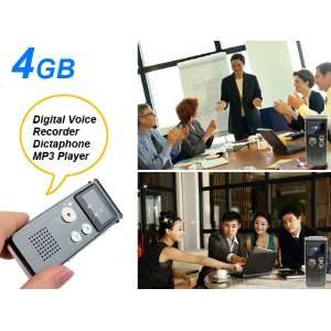  Digital Voice Recorder Dictaphone MP3 Player 4GB 