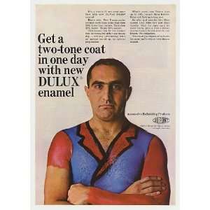  1967 Du Pont Dulux Enamel Two Tone Painted Man Print Ad 