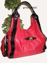 FAUX PATENT LEATHER OVERSIZED HOBO BAG PURSE~BRONZE  