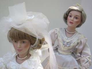Danbury Mint Wedding FINAL TOUCHES Bride & Mom Dolls 90  