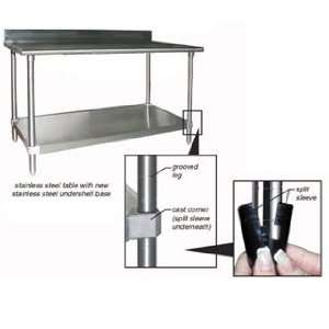 Eagle Group T2460B BS 1X Work Table with 4.5 Inch Backsplash Stainless 