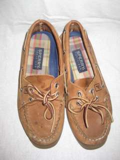 Womens   SPERRY top sider   A/O authentic original BROWN 2 EYE BOAT 