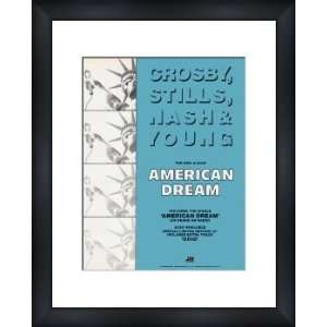 CROSBY STILLS NASH AND YOUNG American Dream   Custom Framed Original 