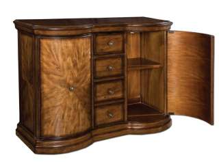 Stately, double bow front chest with primavera veneer and poplar 