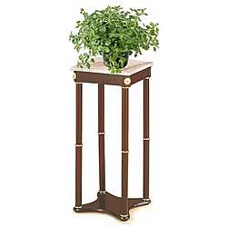 Square White Marble Plant Stand  Overstock