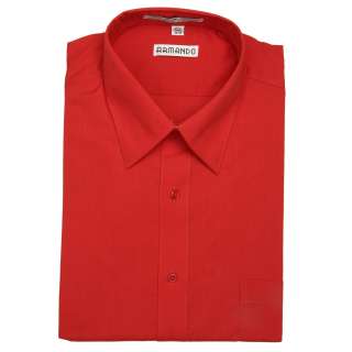 Armando Mens Red Convertible Cuff Dress Shirt  