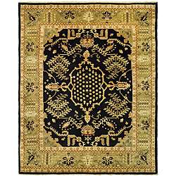   Hand knotted Black/ Light Green Wool Rug (65 x 9)  Overstock