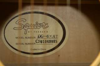 Squier DG 6NAT Acoustic Guitar w/ Gig Bag  
