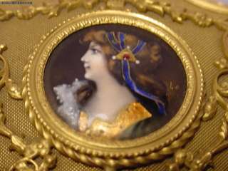 Beautiful Antique Art Nouveau Enamel Jewelry Box  