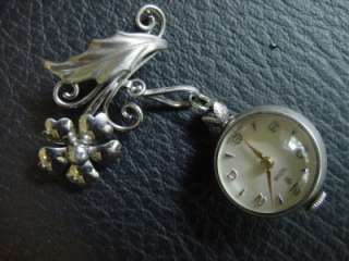 Antique Sterling Silver Tudor Lapel Pin Ball Watch 30s  
