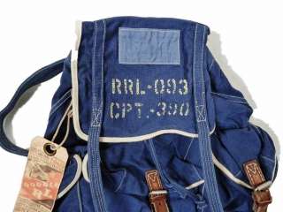 NWT Ralph Lauren RRL Blue Canvas Utility Backpack Bag  