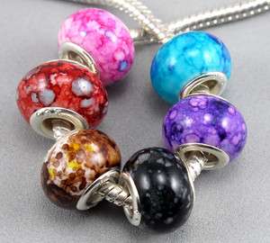   100pcs Silver Core.Mix Resin Acrylic Beads Fit Charm Bracelet ☆GM38
