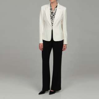 Kasper Womens Cream/ Black Three piece Suit  