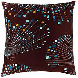 Jiti Pillows Faux Silk Brown/ Turquoise Ray Decorative Pillow 