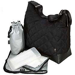 OiOi Black Quilted Hobo Diaper Bag  Overstock