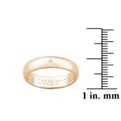 18k Gold over Silver Diamond Accent I LOVE YOU Band  