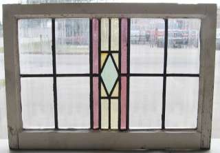 Antique Stained Glass Window 4 color Craftsman Style  