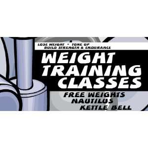  3x6 Vinyl Banner   Weight Training Classes Build Strength 