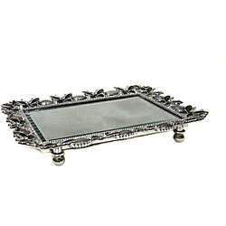 Green and Brown Silver Vanity Tray  