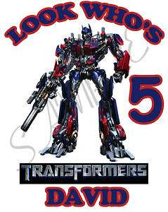 Personalized Transformers Birthday T Shirt Gift  