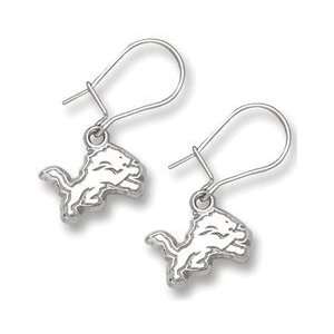  Detroit Lions Sterling Silver Dangle Earrings: Sports 