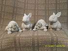 TWO CONCRETE RABBITS AND TWO CONCRETE TURTLERS home/garden/lawn/yard 