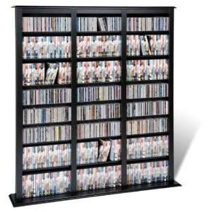  Black Multimedia Triple Width Barrister Tower   Prepac BMB 