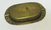 OLD SOLID BRASS DECO OVAL ASHTRAY SEE!  