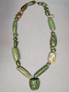 Ancient Mayan Jade Pre Columbian Necklace, 500 950 AD  