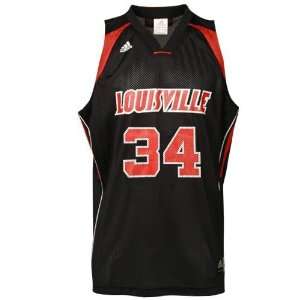  adidas Louisville Cardinals #34 Black Replica Basketball 