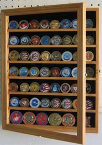 56 Challenge Coin Display Case Rack Cabinet, with door  