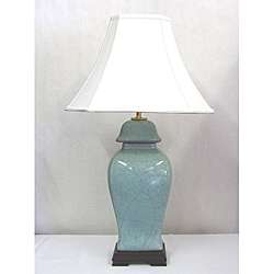Light Blue Crackle Finish Covered Urn Table Lamp  Overstock