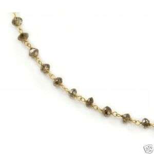 11.65ct FANCY CHAMPAGNE BROWN DIAMOND BY THE YARD BEAD NECKLACE 14k 