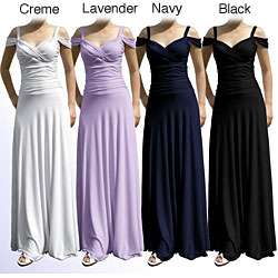 Evanese Womens Off the Shoulder Long Gown  Overstock