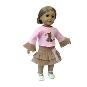   Girl Doll Clothes Puppy Dog Cordoroy Skirt Outfit: Toys & Games