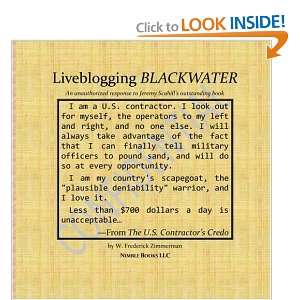  Liveblogging BLACKWATER An Unauthorized Response to Jeremy Scahill 