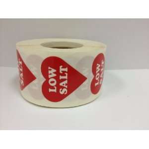   Heart Shaped Low Salt Food Warning Labels Stickers: Office Products