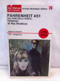 Fahrenheit 451 by Ray Bradbury **IN ITALIAN**SIGNED BY RAY**FIRST ED 